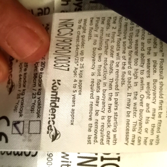 Toddler Girls Konfidence Dark Blue and White One Piece Life Jacket - Picture 2 of 7